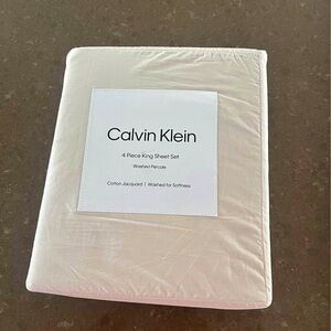 New Calvin Klein - King Sheets, Washed Cotton
Percale Bedding Set, Modern Home